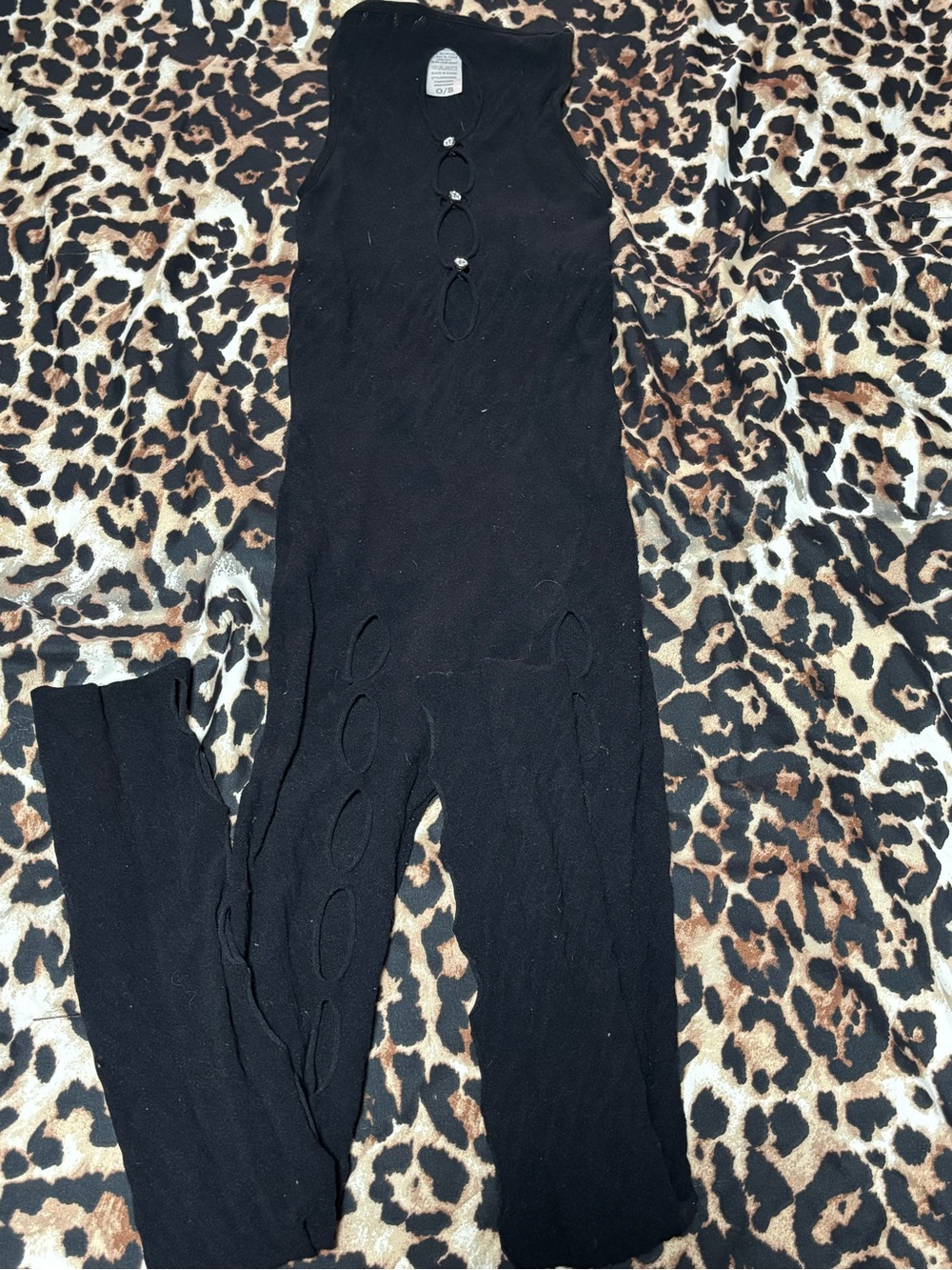 Black Cutout Knit Jumpsuit